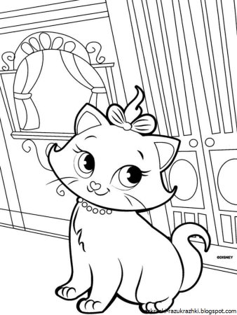 Котенок раскраска для малышей