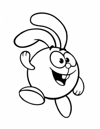 Крош раскраска Смешарики героями мультфильма