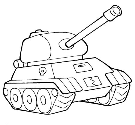 Раскраска танк т34 Военная техника