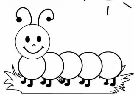 Раскраска гусеница для детей 3-4 лет