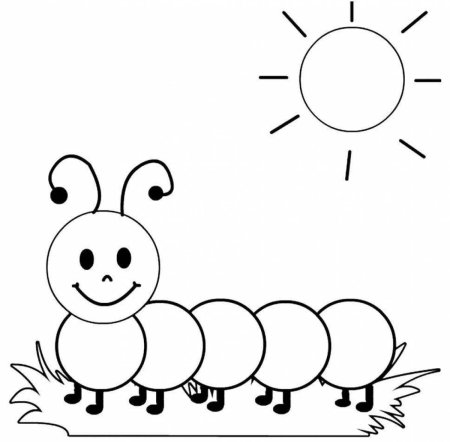 Раскраска гусеница для малышей