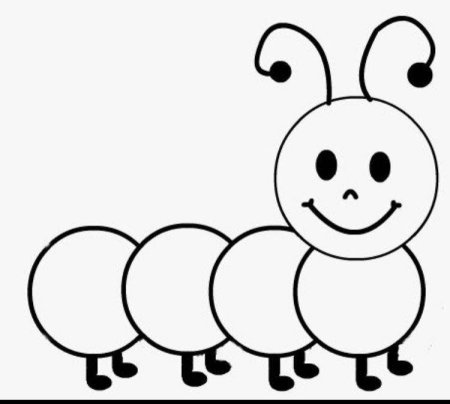 Раскраска гусеница для малышей