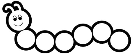 Гусеница трафарет для детей