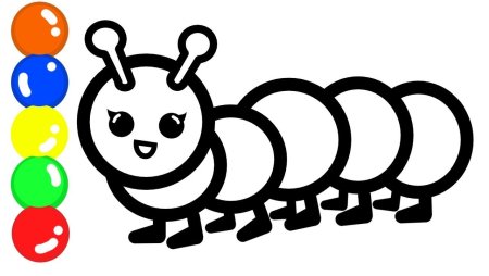 Гусеница раскраска для детей