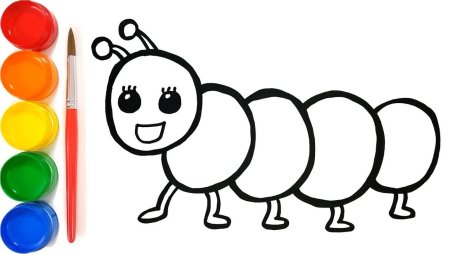 Гусеница раскраска
