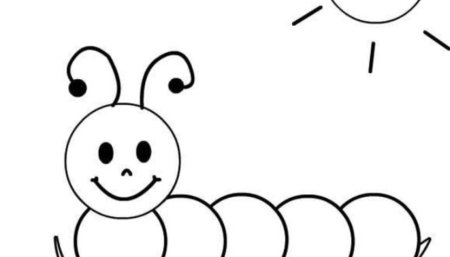 Раскраска гусеница для малышей