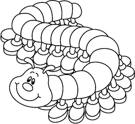 Гусеница раскраска