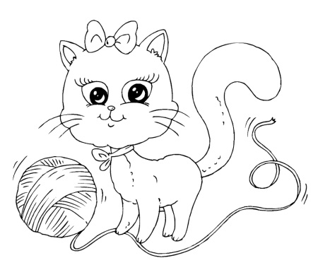 Кошка раскраска для детей