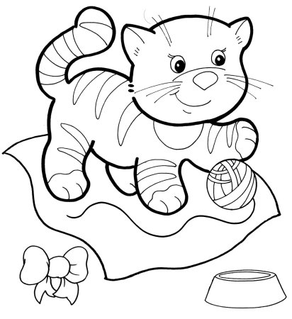 Котенок для раскрашивания