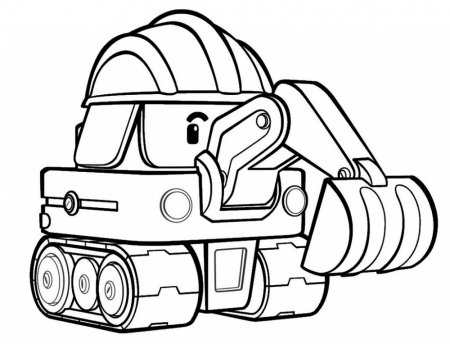 Поли Робокар Марк и баки раскраска