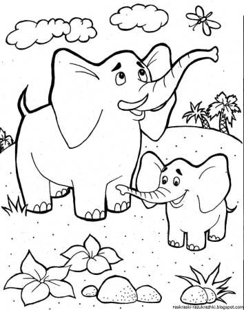 Раскраска животные для детей 3-4 лет