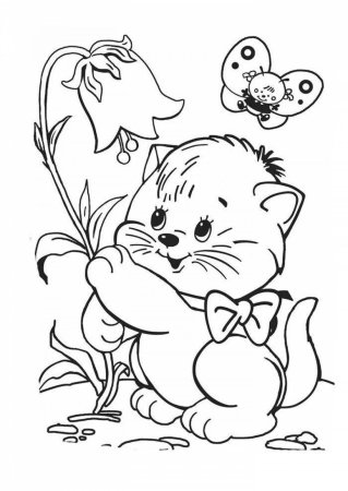 Кошки. Раскраска