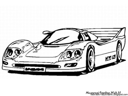 Раскраска гоночные машины на трассе