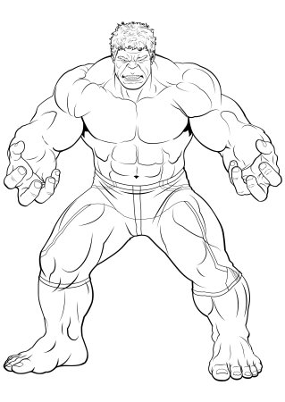 Раскраска героя Халк Marvel