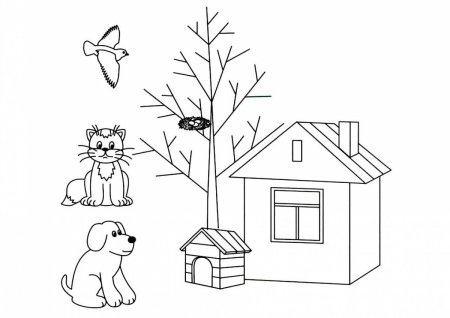 Раскраски домики для детей 4-5 лет