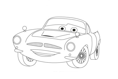 Раскраска Тачки 2 Финн Макмисл