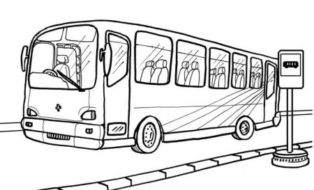 Автобус раскраска для детей