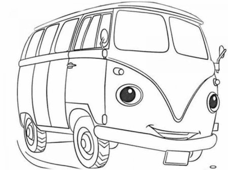 Раскраска автобус для детей 3-4 лет