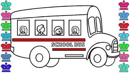 Автобус раскраска для детей 3 лет