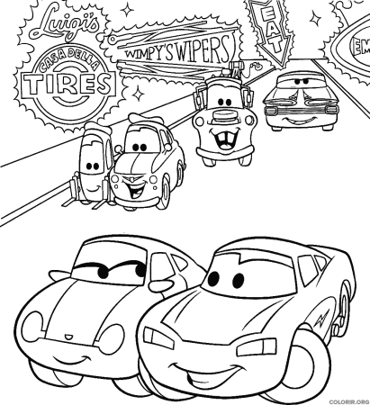 Раскраска молния Маккуин и Мэтр