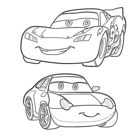 Молния Маккуин и Салли раскраска