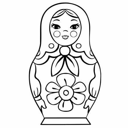 Семеновская Матрешка трафарет