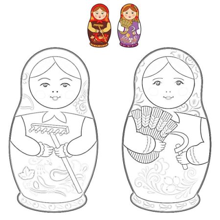 Матрешка Полхов Майдан раскраска