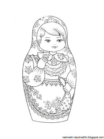Семёновская матрёшка раскраска