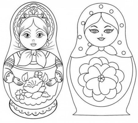 Дымковская игрушка Матрешка раскраска