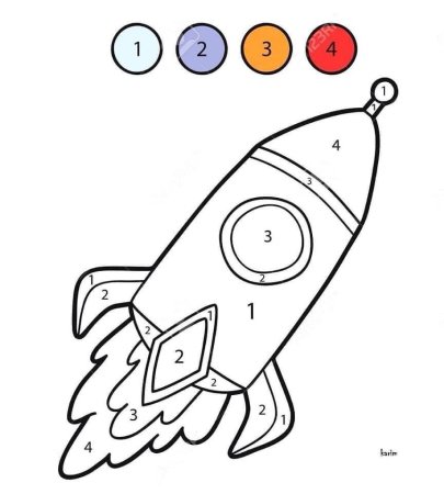 Раскраска ракета для детей 3-4 лет
