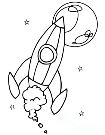 Раскраска ракета для детей 3-4 лет