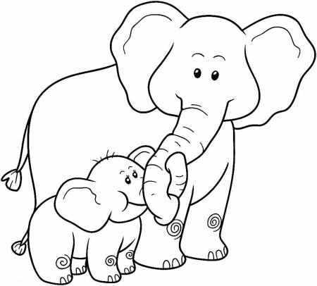 Слон со слоненком раскраска для детей