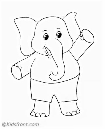 Раскраска веселый Слоник