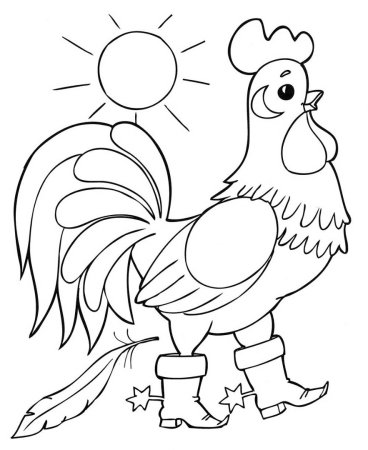 Петушок. Раскраска