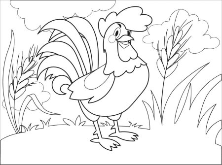 Петушок. Раскраска
