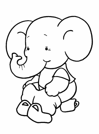 Маленький Слоник раскраска