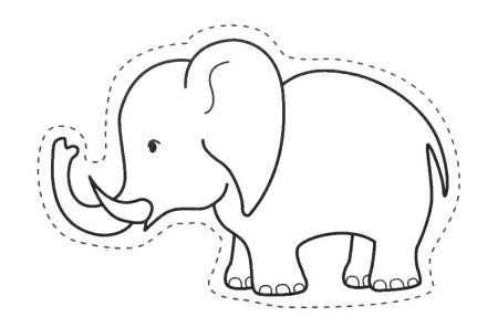 Контур слона сбоку
