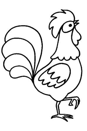 Петушок раскраска для малышей
