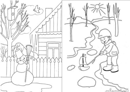Весенние раскраски для детей 5 лет