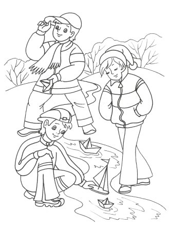 Раскраска. Весна