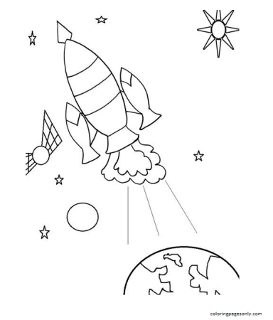 Раскраска космос для детей 2-3 лет