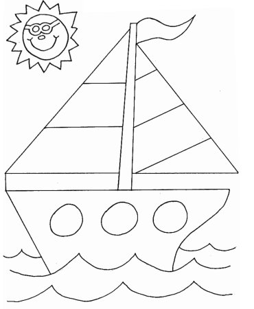 Трафарет кораблика для аппликации