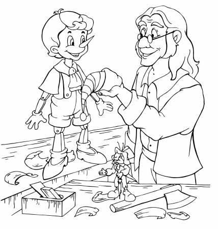 Буратино раскраска для детей