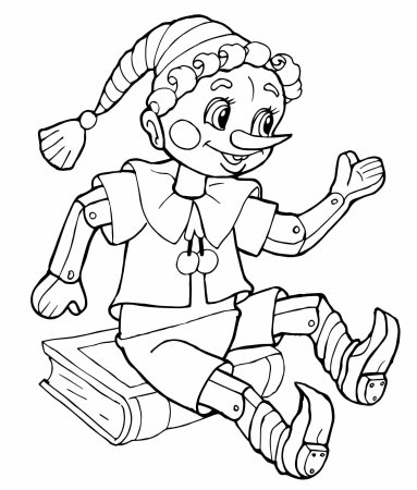 Буратино. Раскраска.