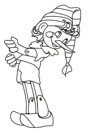 Раскраска Буратино и Мальвина