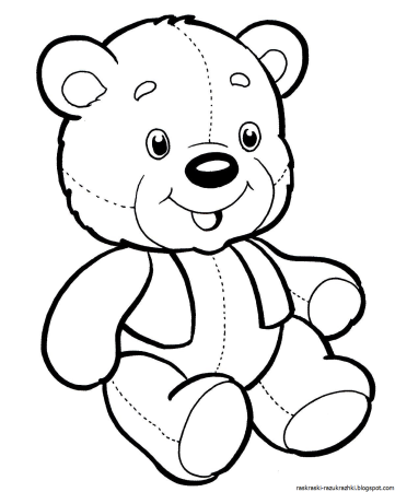 Мишка раскраска для малышей