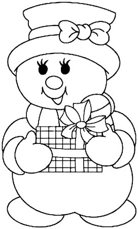 Снеговик раскраска для детей 3-4 лет