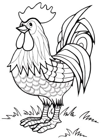 Петушок. Раскраска