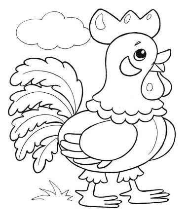 Петушок раскраска для детей