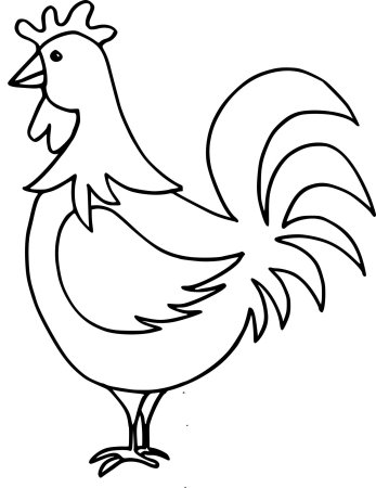 Петух раскраска для малышей